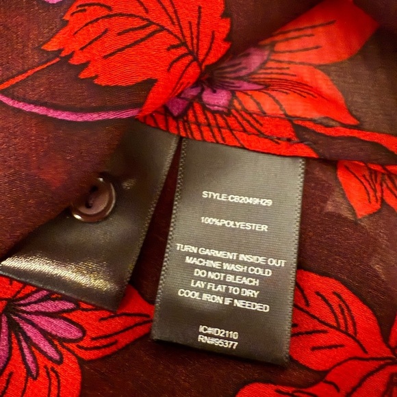 Sanctuary Sheer Floral Blouse Women’s Small Black Red Purple - Picture 5 of 8